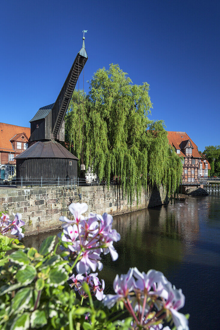 Old harbour in the Hanseatic town Lüneburg, Lower Saxony, Northern Germany, Germany, Europe