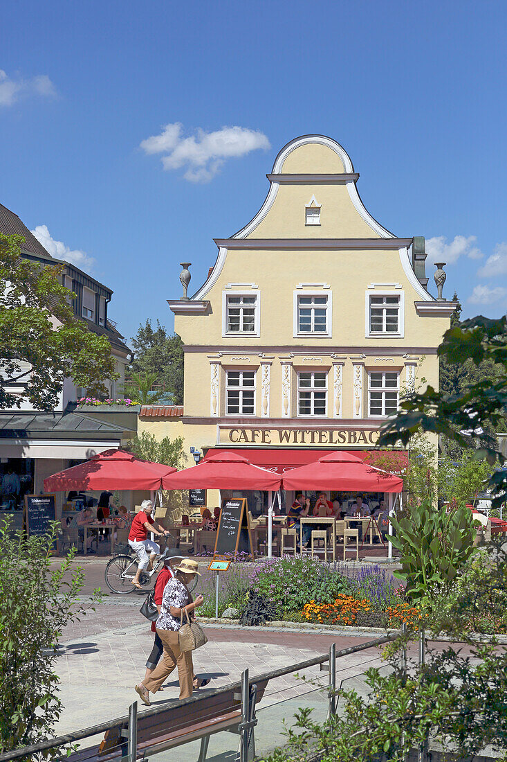 Cafe Wittelsbach in the Spa of Bad Woerishofen, Lower Allgaeu, Allgaeu, Swabia, Bavaria, Germany