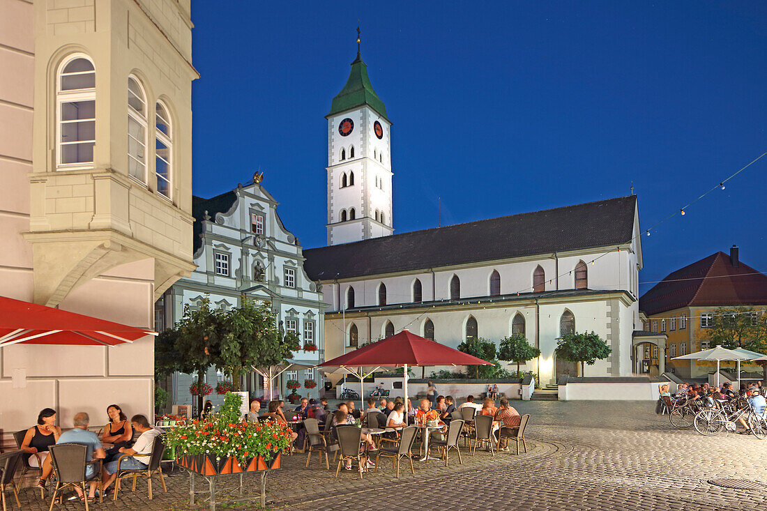 Marktplatz und St. Martinskirche, Wangen, Allgäu, Baden-Würtemberg, Deutschland