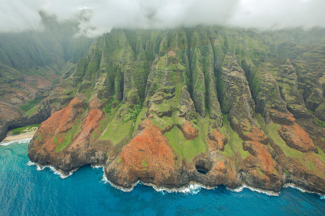 Aerial View Of Na Pali Coast On The Hawaiian Island Of Kauai