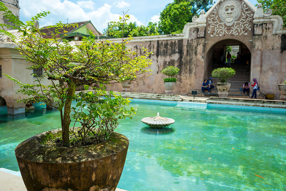 Water Castle Pool In Taman Sari Water Palace Of Yogyakarta On Java Island, Indonesia