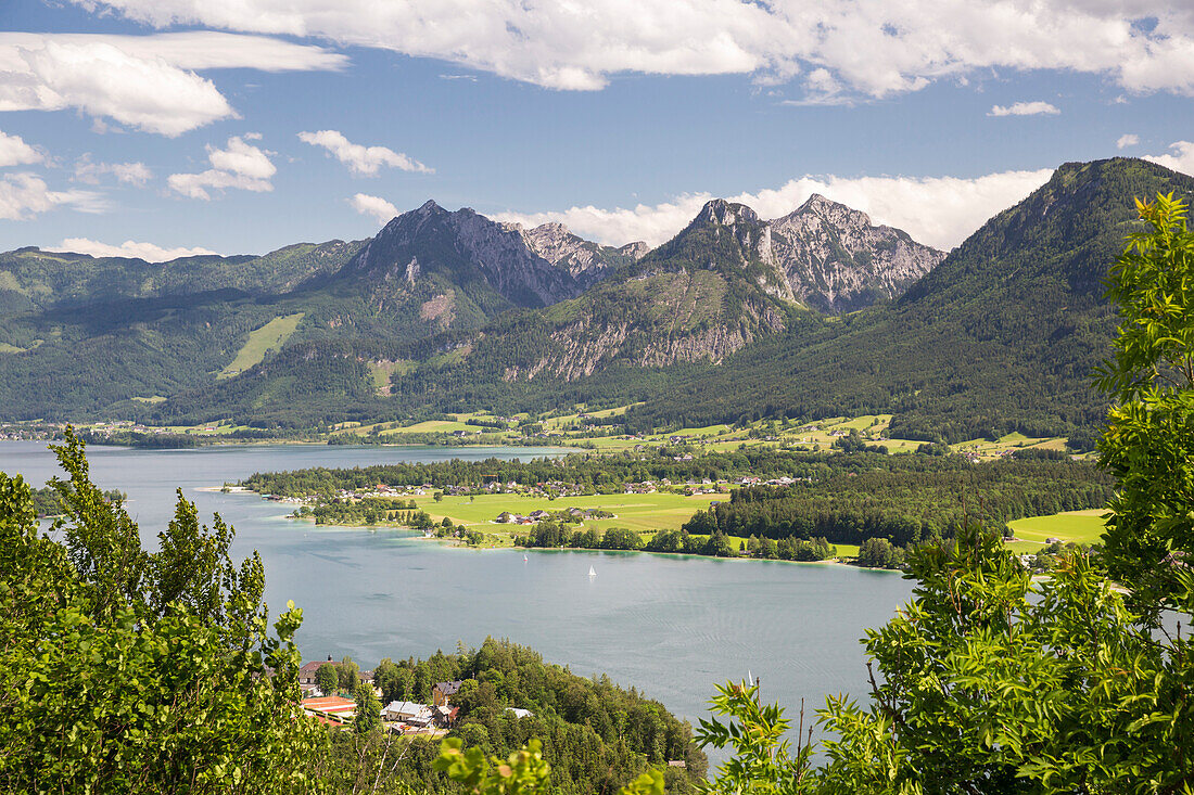 Lake Wolfgangsee, viewpoint Scheffelblick, Salzburg, Austria, Europe