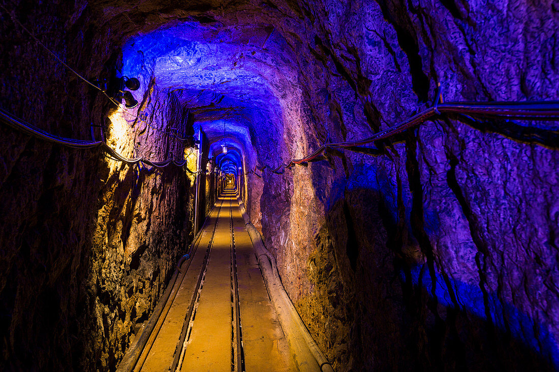 Stollen im Salzbergwerk Altaussee, Bad Aussee, Steiermark, Österreich, Europa