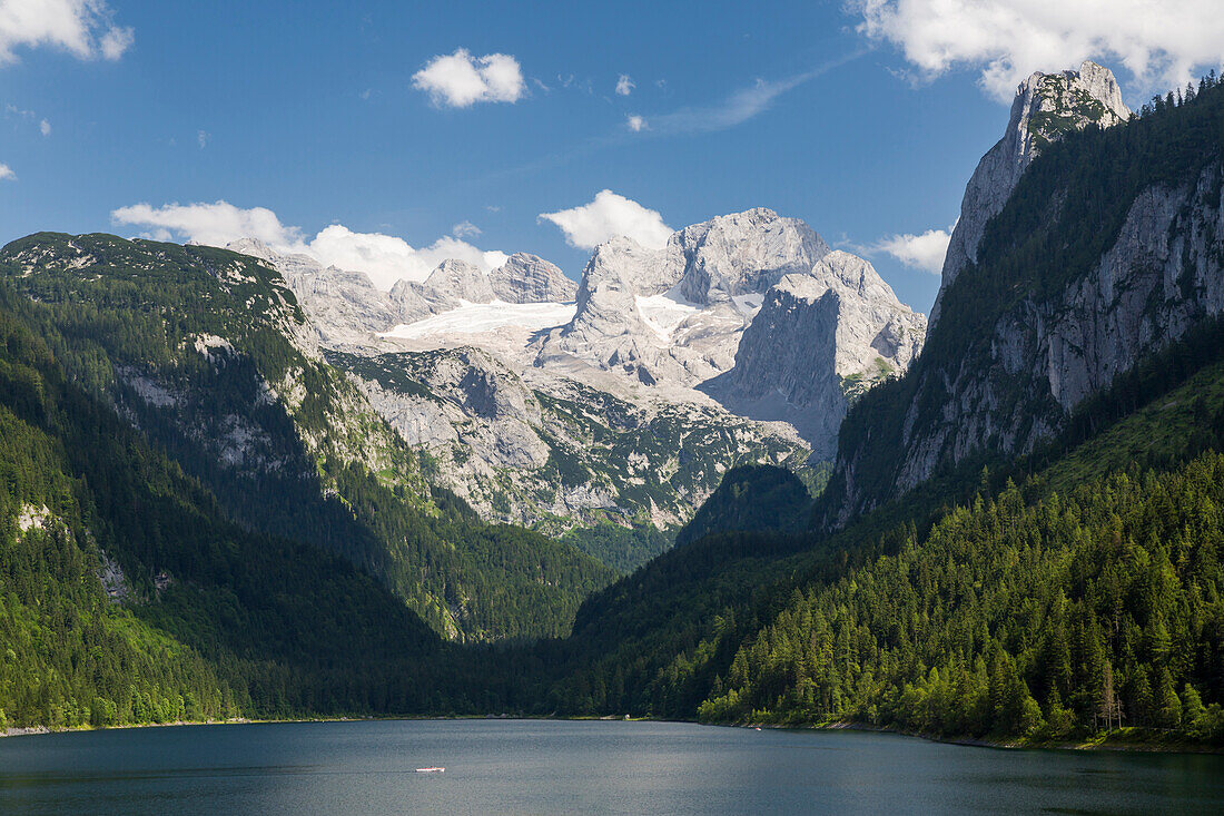 Lower Lake Gosausee and Mount Dachstein, Gosau, Salzkammergut, Upper Austria, Austria, Europe
