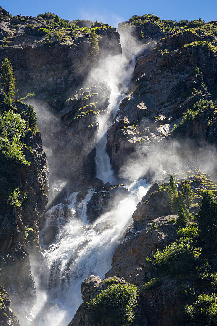 Sulzenaufall im Sulzenautal, Wilde-Wasser-Weg, Stubaital, Tirol, Österreich, Europa