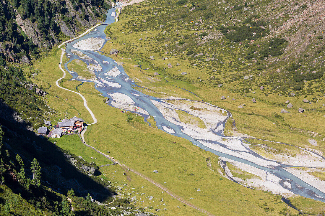 Sulzenaualm, Sulzenau Valley, Wilde Water Trail, Stubaital, Stubaital, Tyrol, Austria, Europe