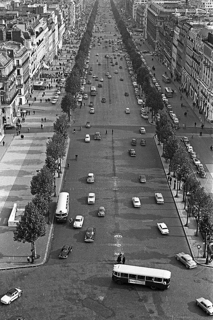 1960, Champs Élysées, Paris, Frankreich