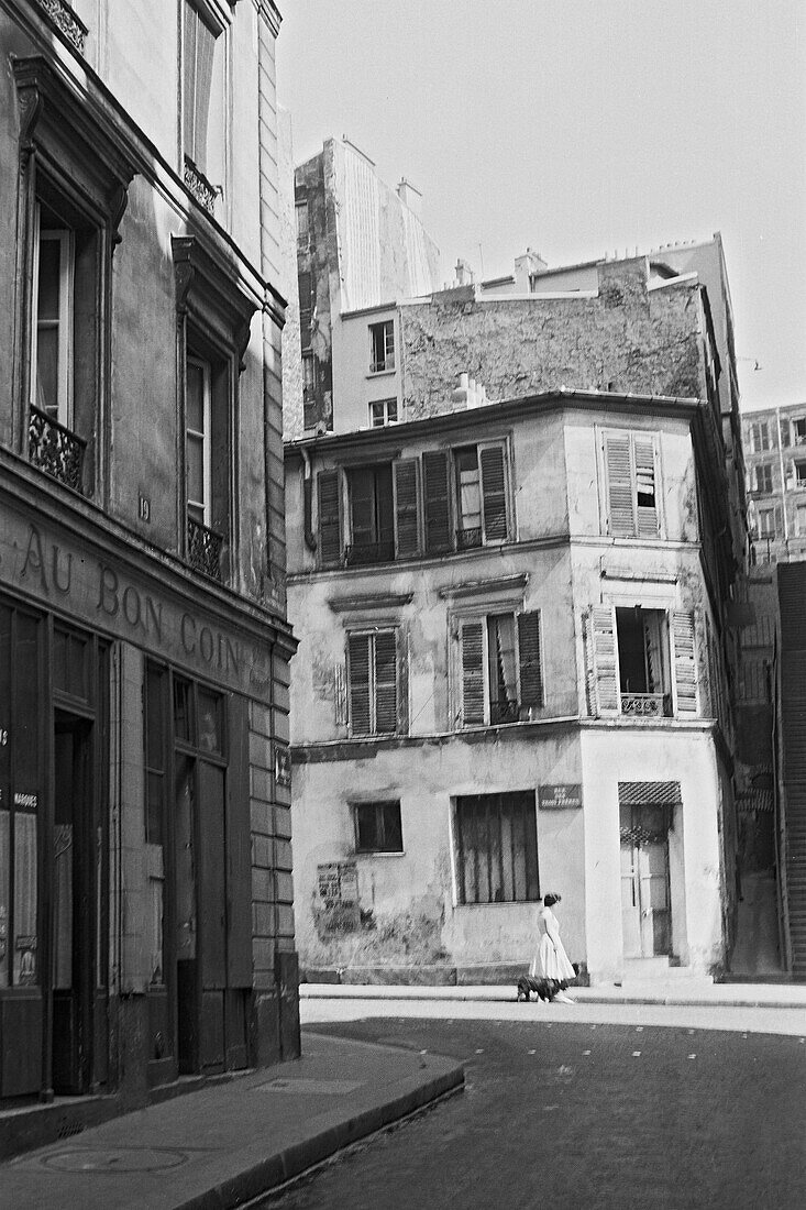 1960, Rue de trois fréres, Montmartre, Paris, Frankreich
