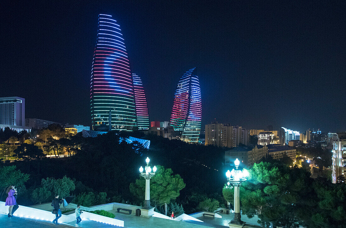 Flame Towers, Baku, Azerbaijan, south caucasus