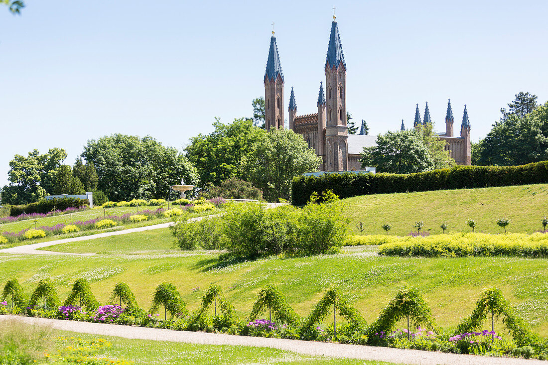 neo-Gothic castle church, Neustrelitz, Mecklenburg lakes, Mecklenburg lake district, Mecklenburg-West Pomerania, Germany, Europe