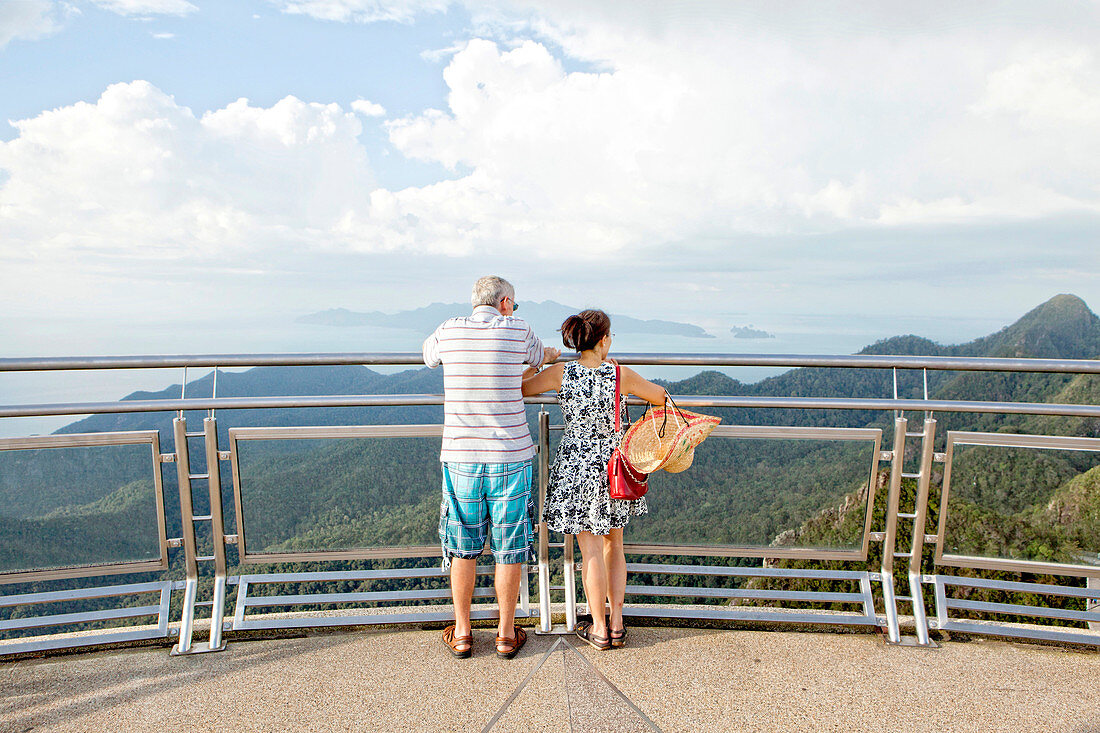 Langkawi cable car is the steepest cable car ride on earth and takes visitors up 708m above sea level to the curved pedestrian sky bridge is built atop Langkawi's second highest peak of Mt. Machinchang.  Langkawi, officially known as Langkawi the Jewel of