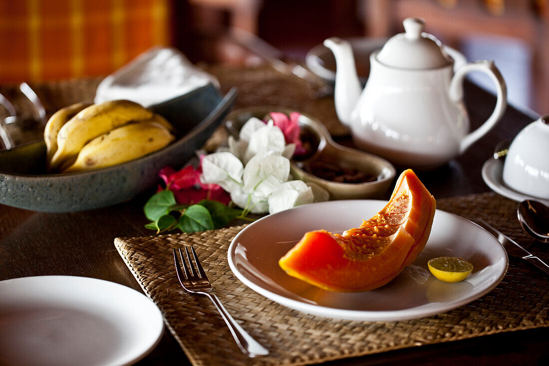 Fresh Fruit On Plate At Swaswara, Karnataka, India