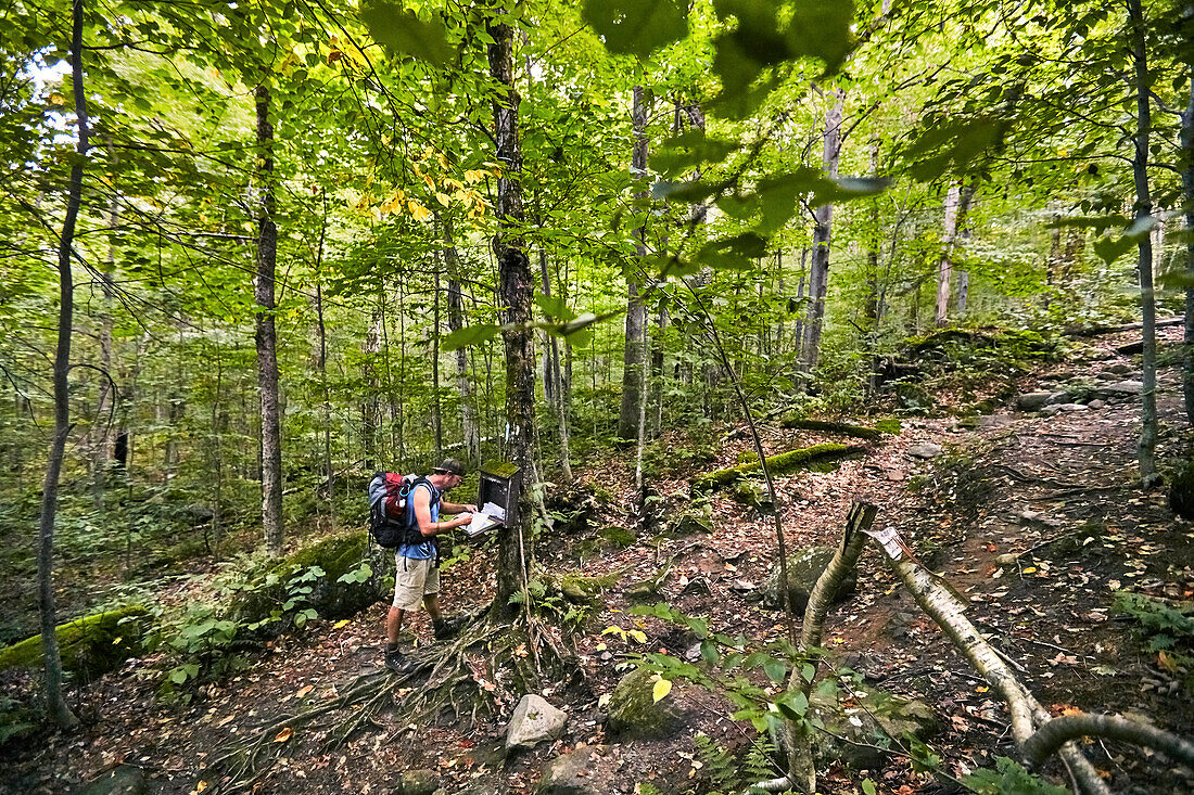 A Man Registering At Appalachian Trail