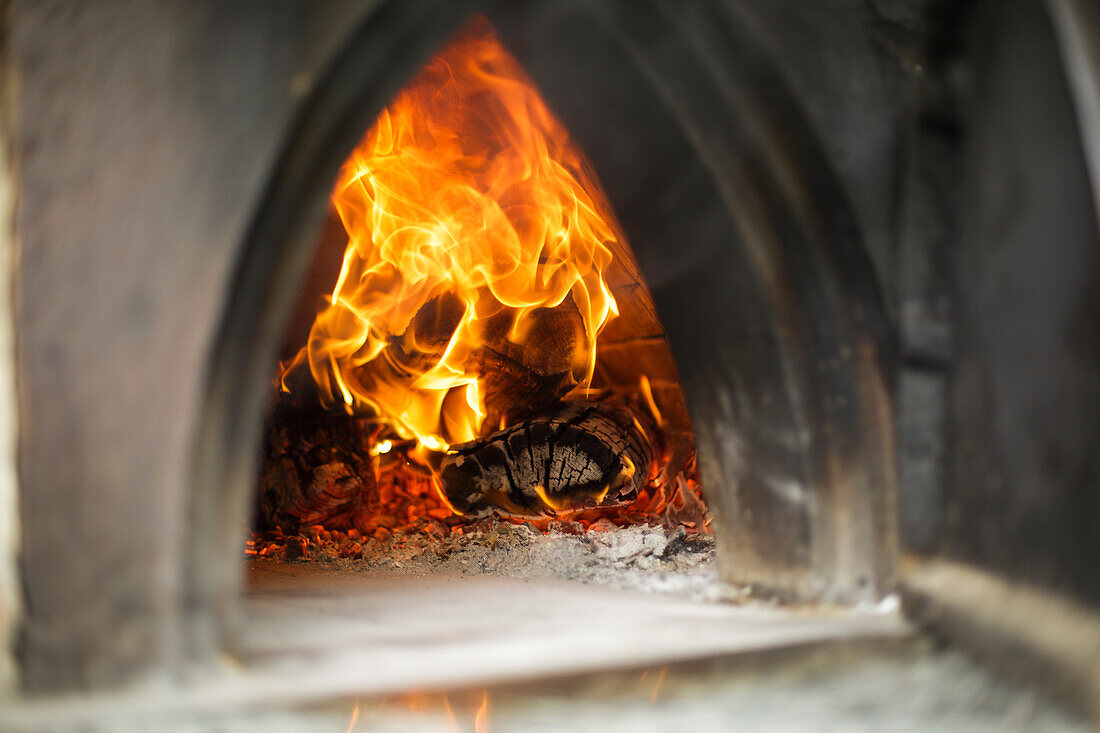 A Wood Stove Fireplace In Piedmont, Italy