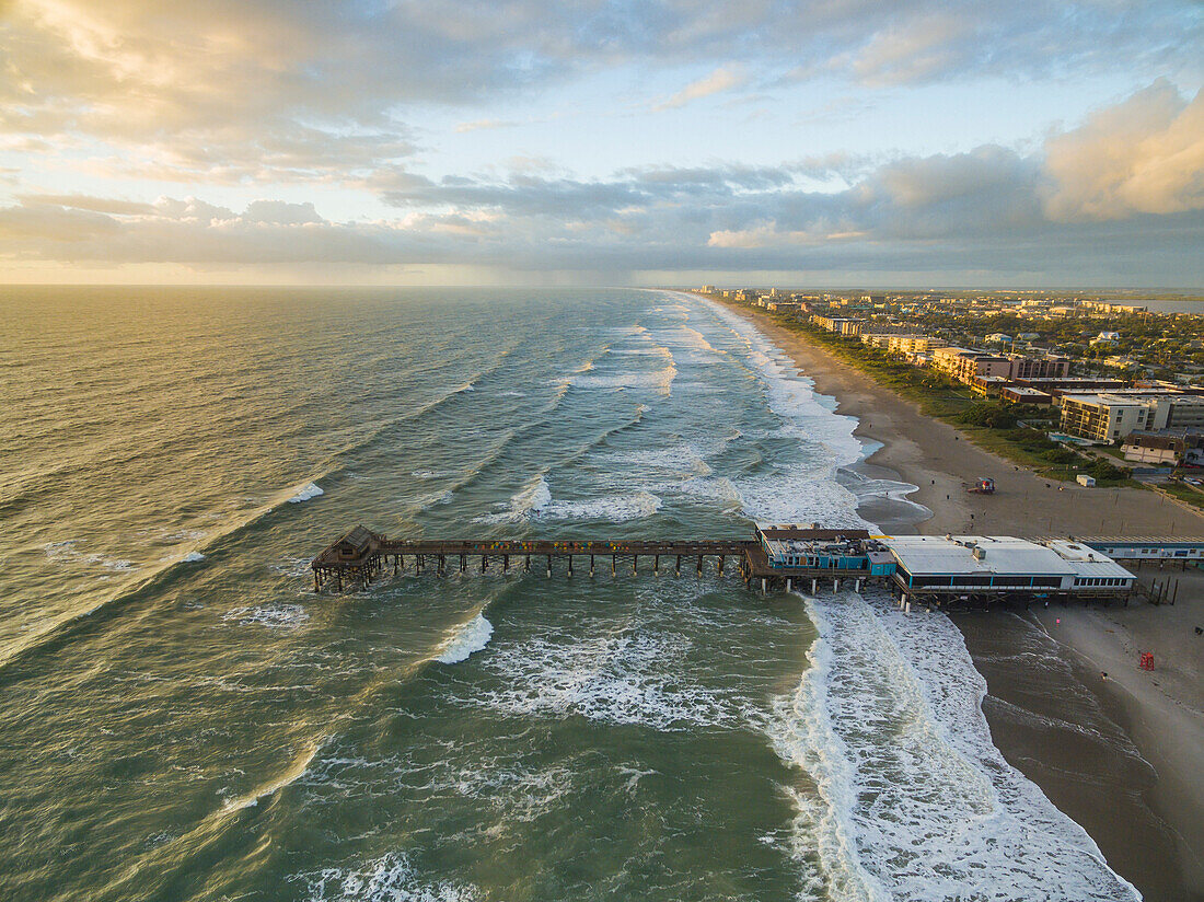 Aerial View Of Cocoa Beach In Florida, Usa