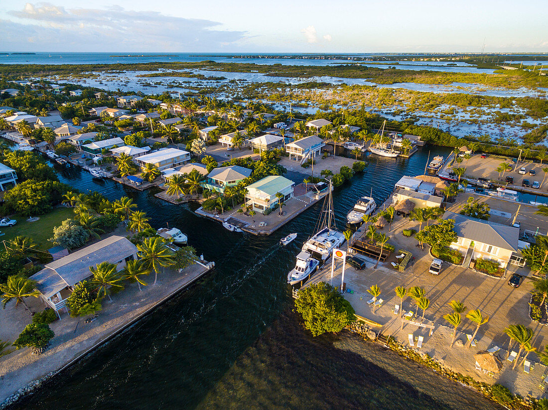 Aerial View Of Miami Beach With Houses And Harbor