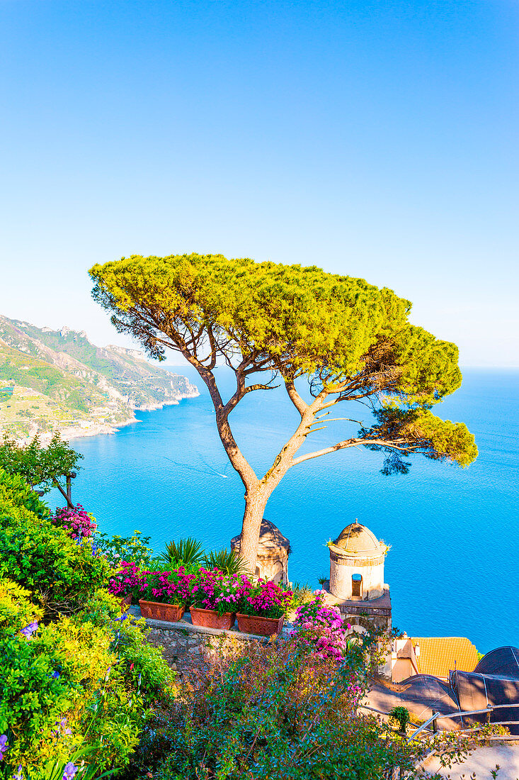 Ravello, Amalfiküste, Italien, Panoramablick von Villa Rufolo