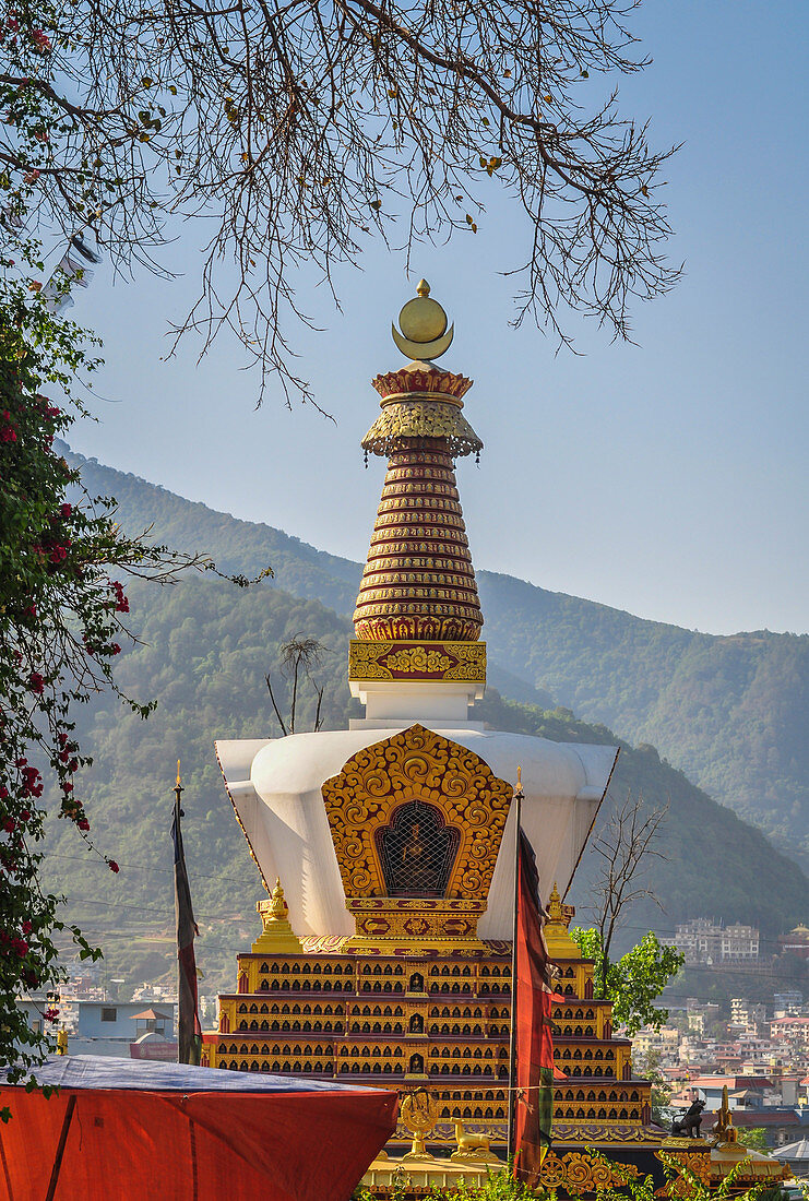 Buddha stupa in Swayambhunath, Kathmandu Valley, Nepal, Asia