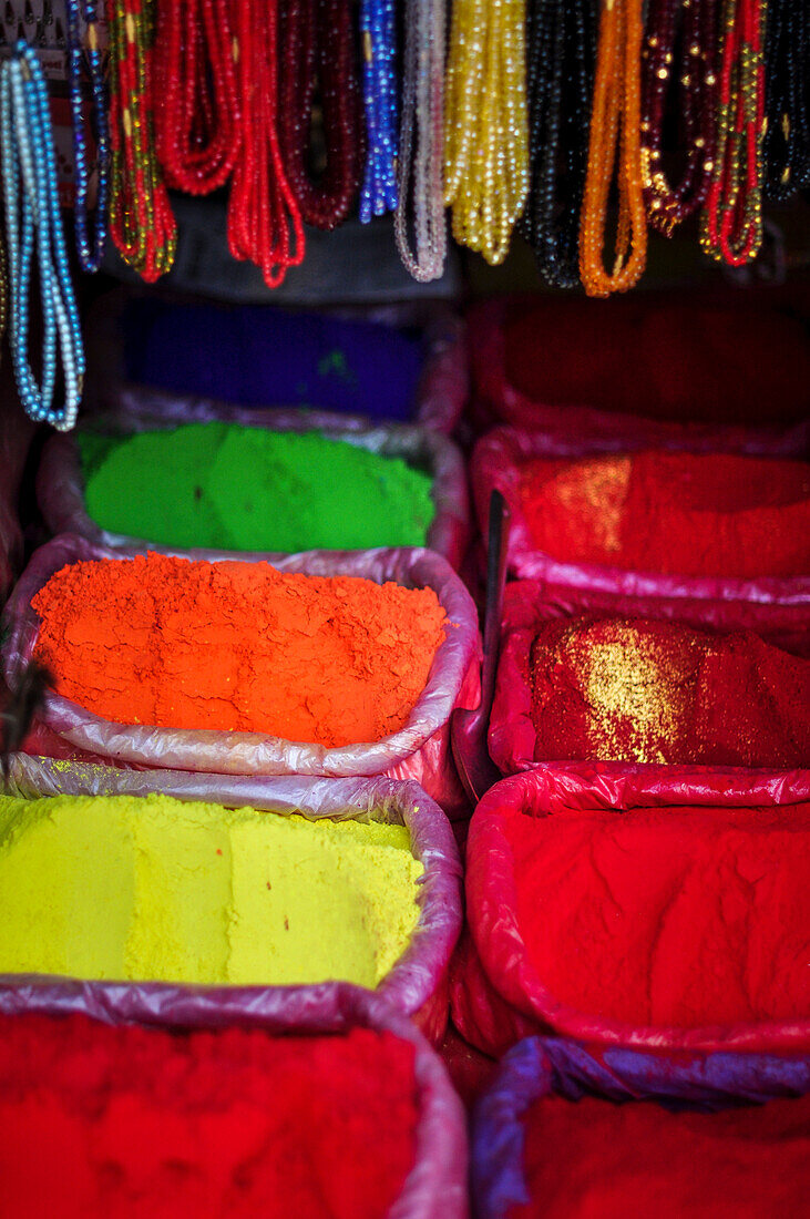 Colors powder for offers, Pashupatinath, Kathmandu, Nepal, Asia