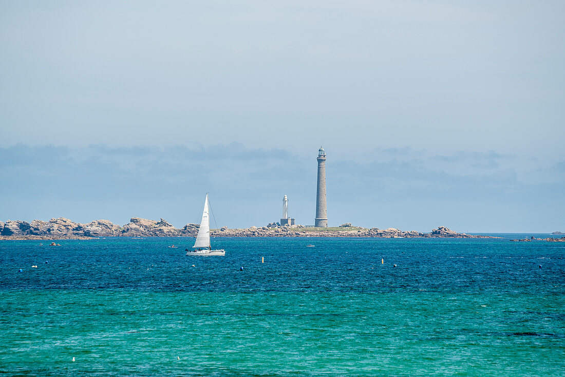 Ile Vierge Leuchtturm, Plouguerneau, Finistère, Bretagne, Frankreich