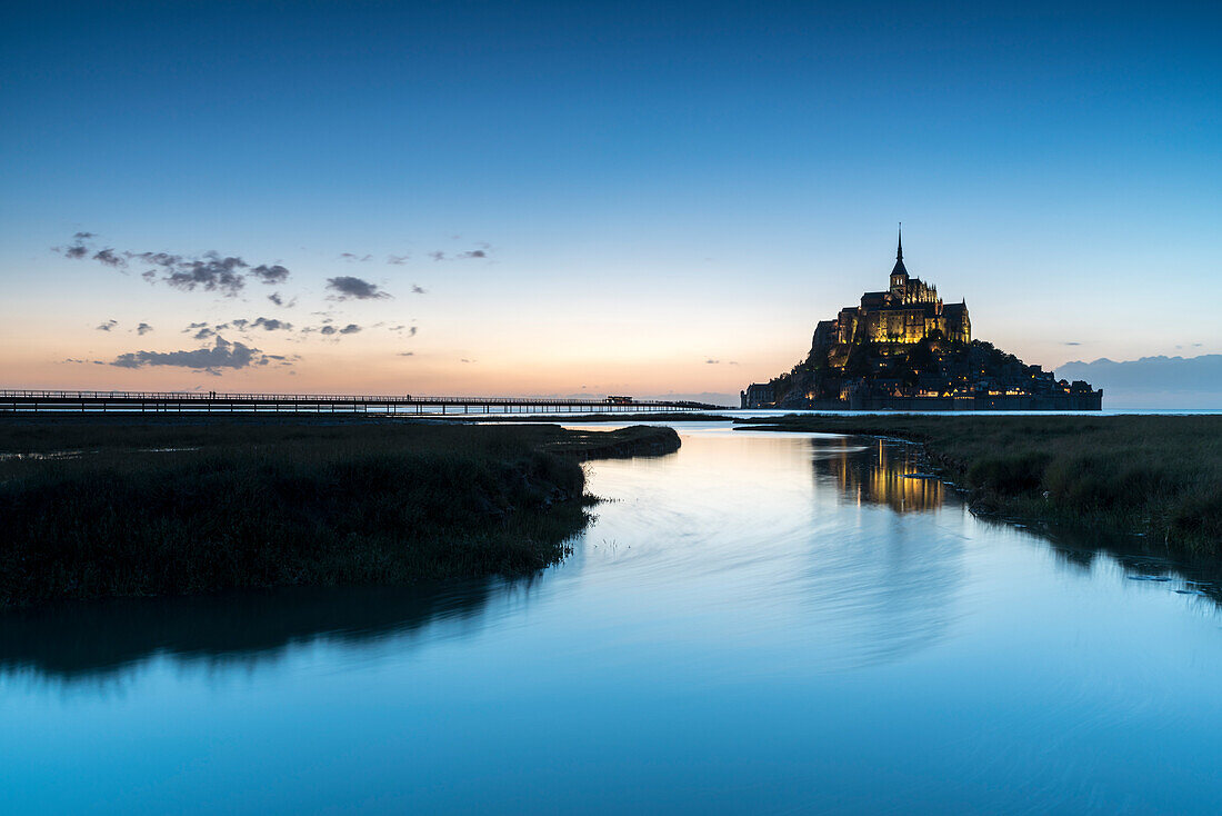 High tide at dusk,  Mont-Saint-Michel, Normandy, France