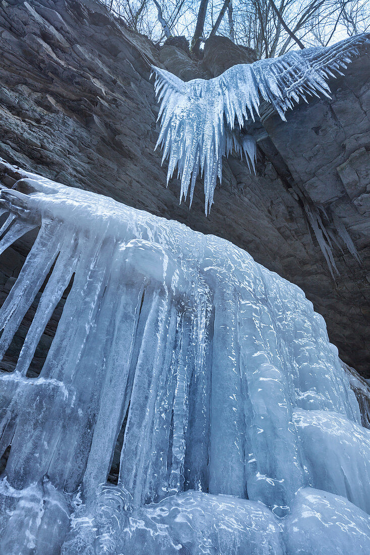 Europa, Italien, Venetien, Belluno, Die Schlucht von Brent de l'Kunst im Winter, Sant'Antonio di Tortal, Gemeinde Trichiana