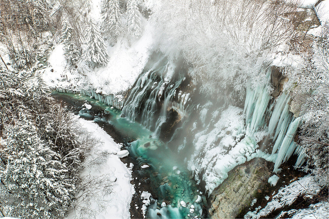 Shirahige fällt, Hokkaido, Biei, Japan