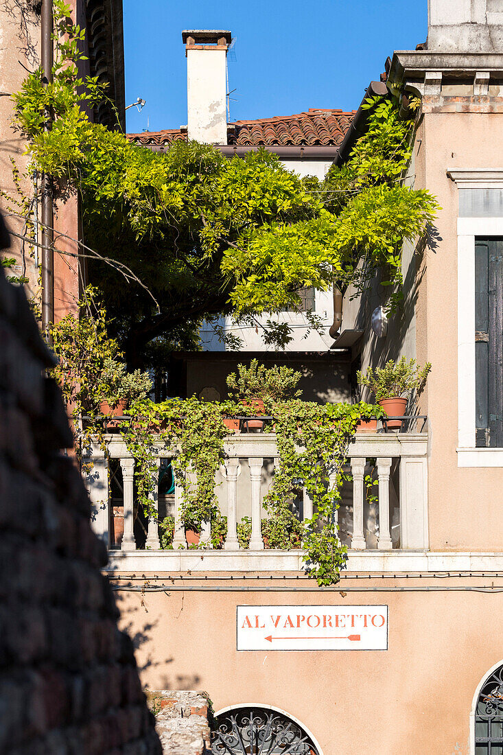 Venezianische Terrasse in Dorsoduro, Venedig, Venetien, Italien