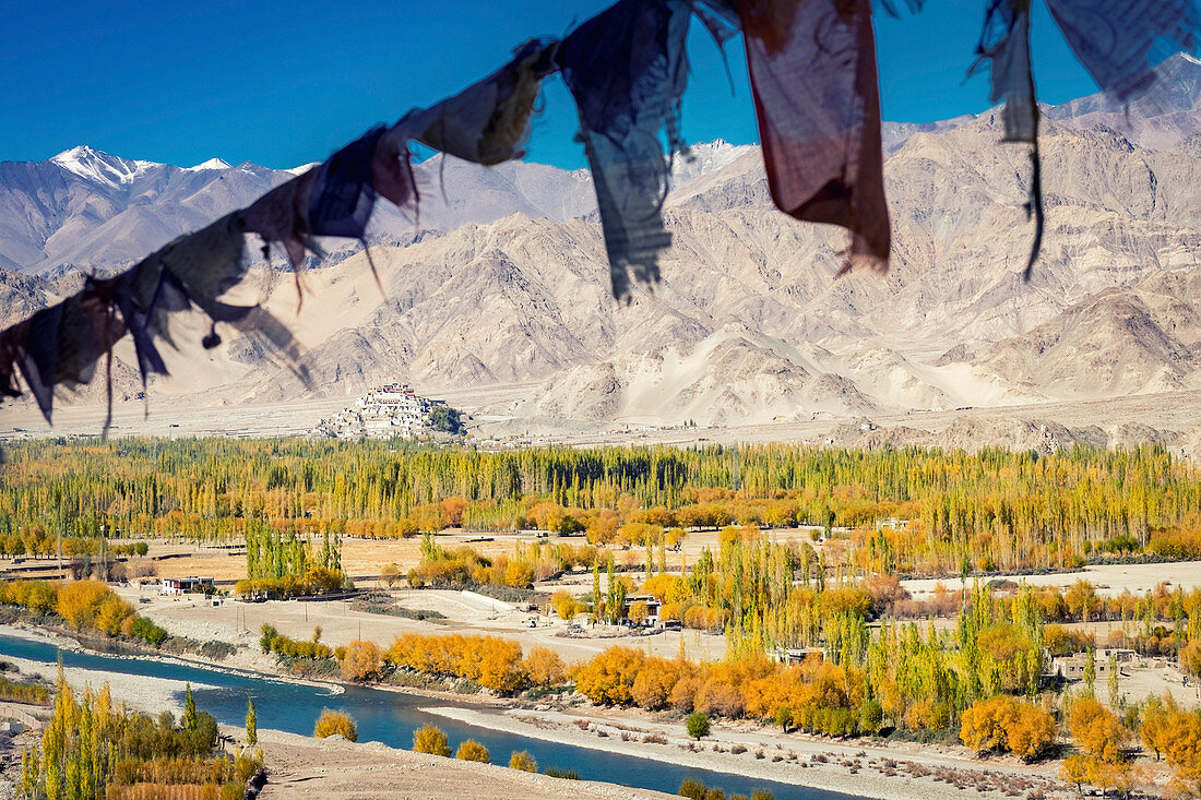Stakna Kloster, Ladakh, Nordindien, Asien, Blick mit Indus