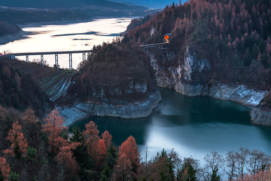 Lake Santa Giustina, Europe, Italy, Trentino Alto Adige, Trento district, Non valley, Castelaz bridge