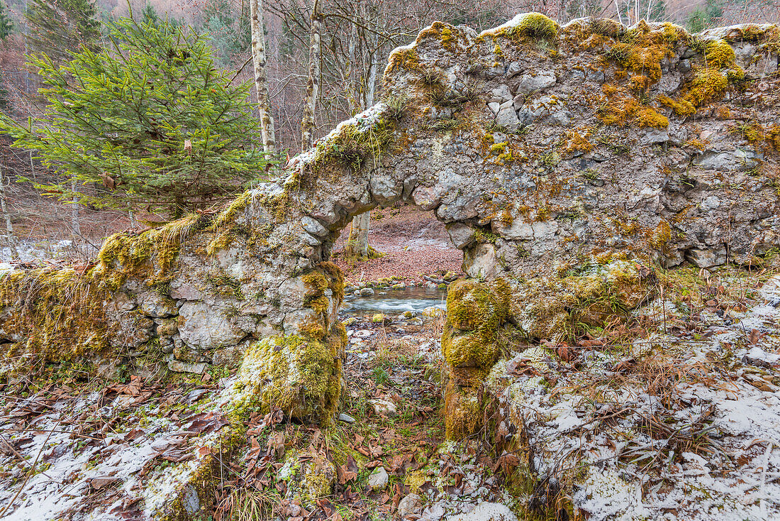 old sawmill in Tovel valley, Europe, Italy, Trentino Alto Adige, Trento district, Tovel valley, Non valley, Tuenno city