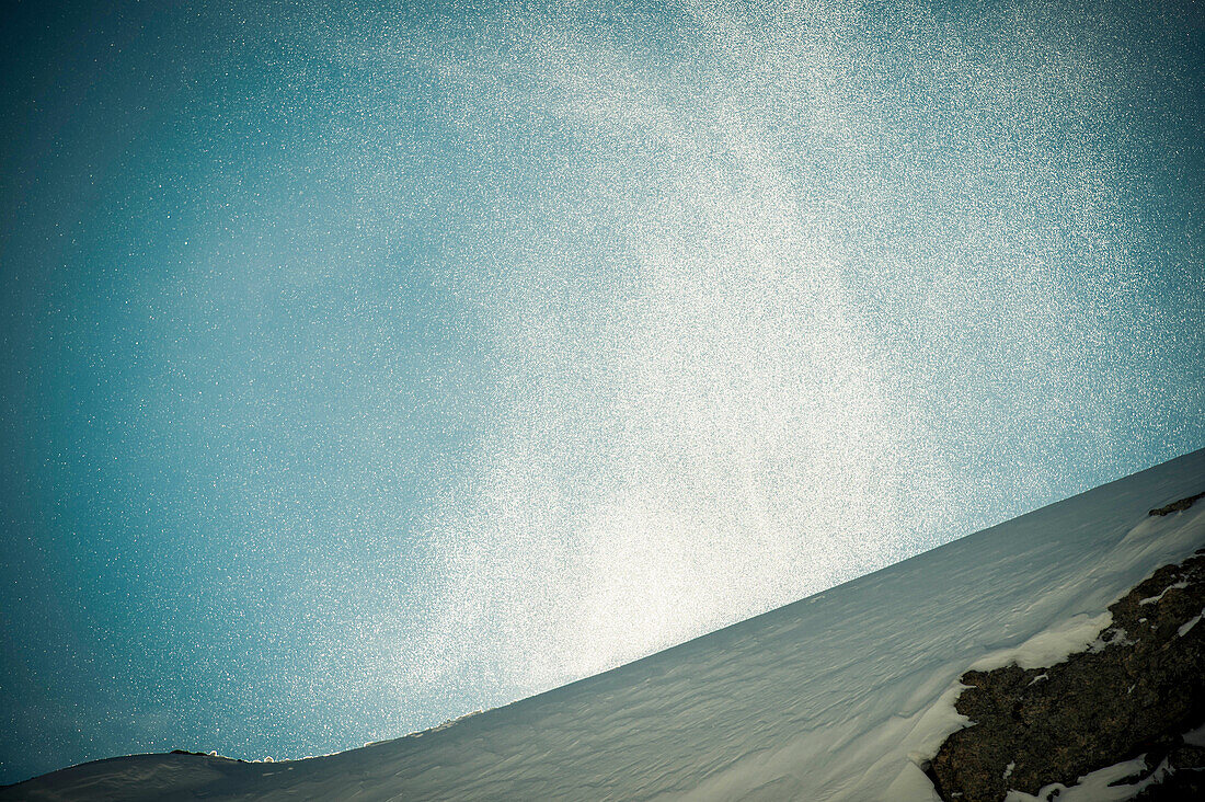 Blowing Snow On A Ridge In The Backcountry
