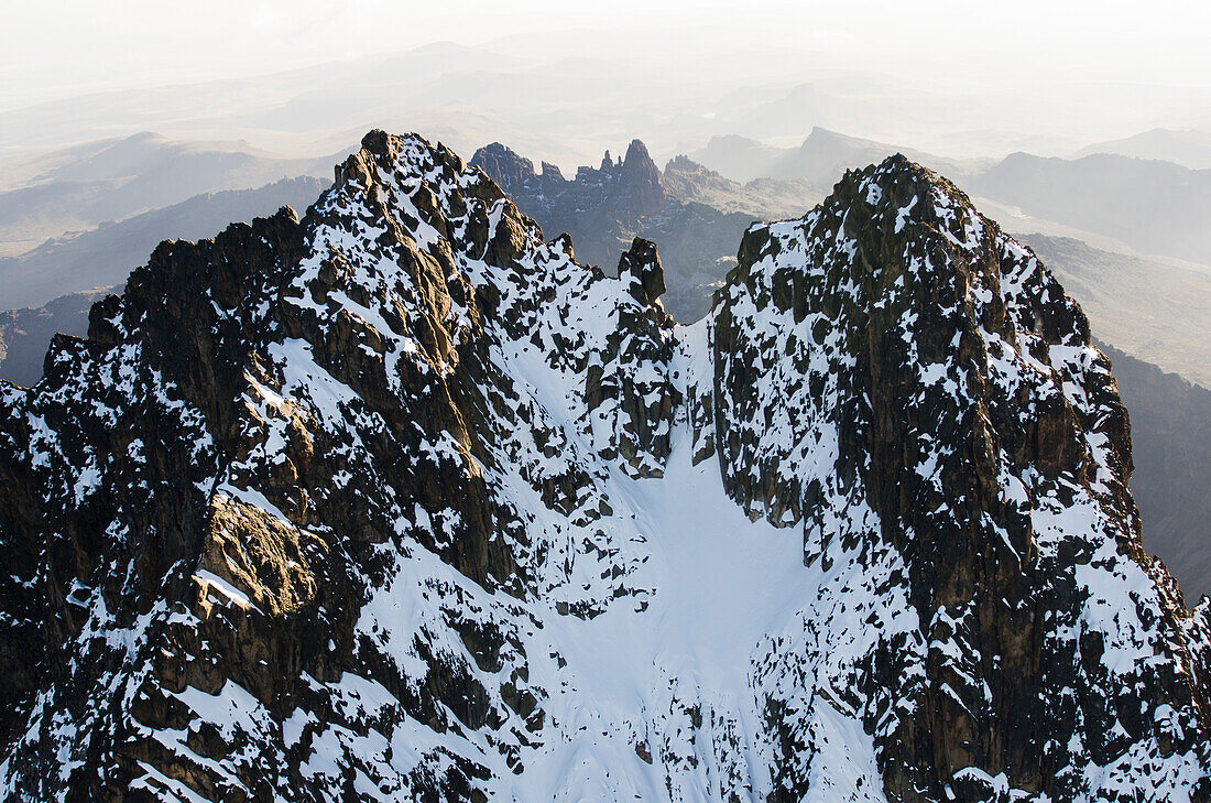The Twin Summits Of Mount Kenya With Nelion And Batian