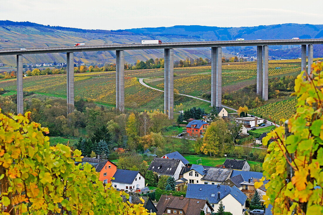 Highway Bridge of Highway A1 near Fell, Moselle Valley, Rhineland-Palatinate, Germany, Europe