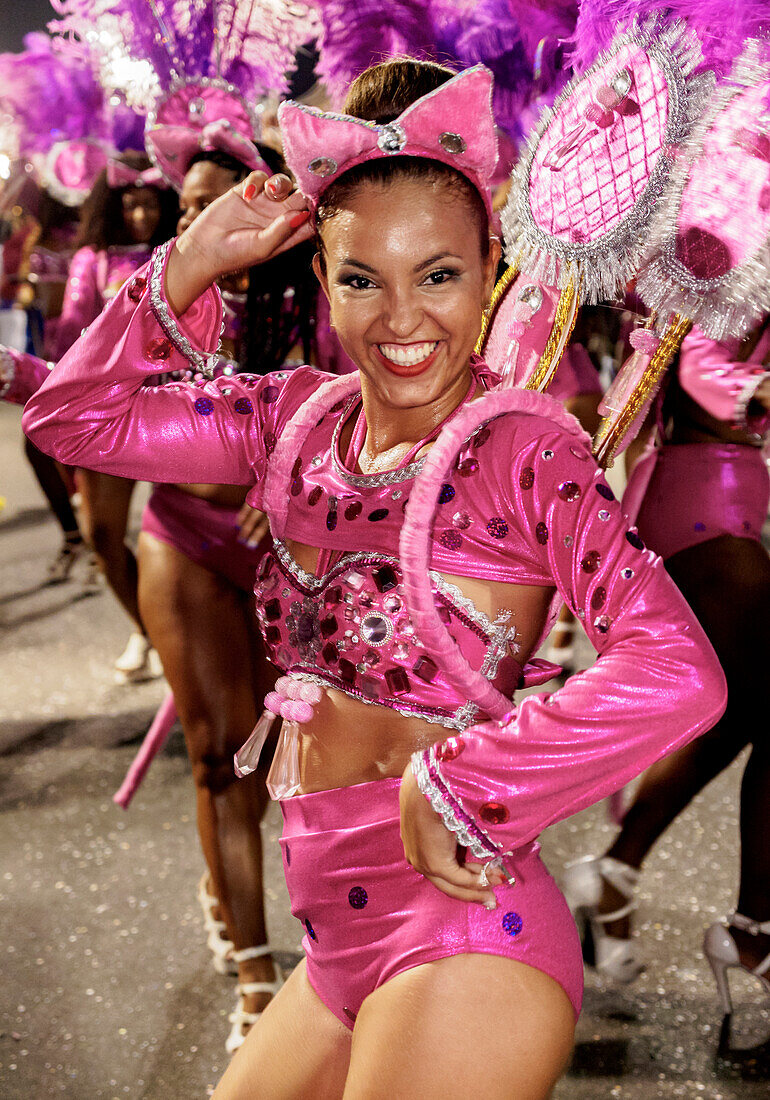 Samba dancer in the Carnival Parade, City of Rio de Janeiro, Rio de Janeiro State, Brazil, South America