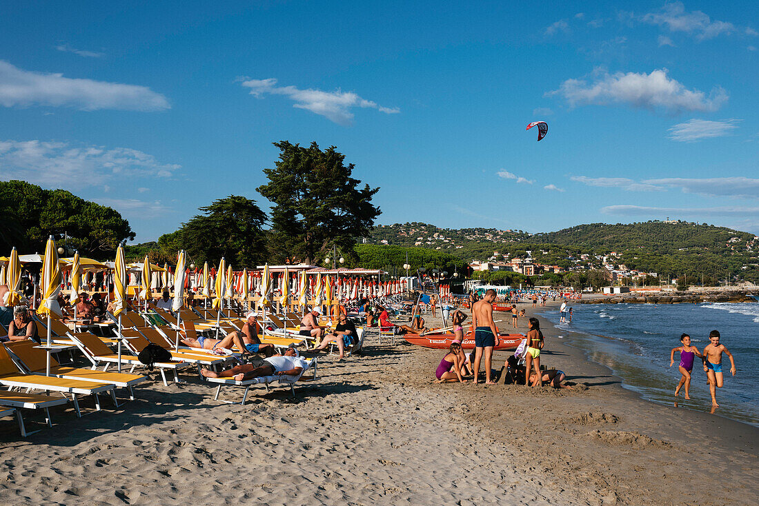 Beach, Marina di Andora, Liguria, Italy, Europe