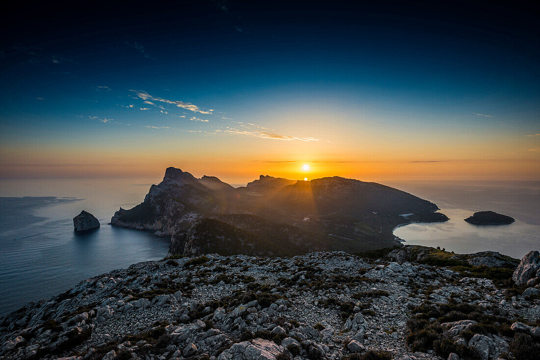 Sonnenaufgang, Kap Formentor, Port de Pollença, Serra de Tramuntana, Mallorca, Balearen, Spanien