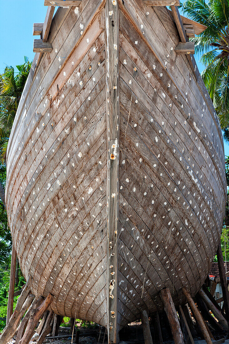 Traditional Wooden Ship At Pantai Bira Beach