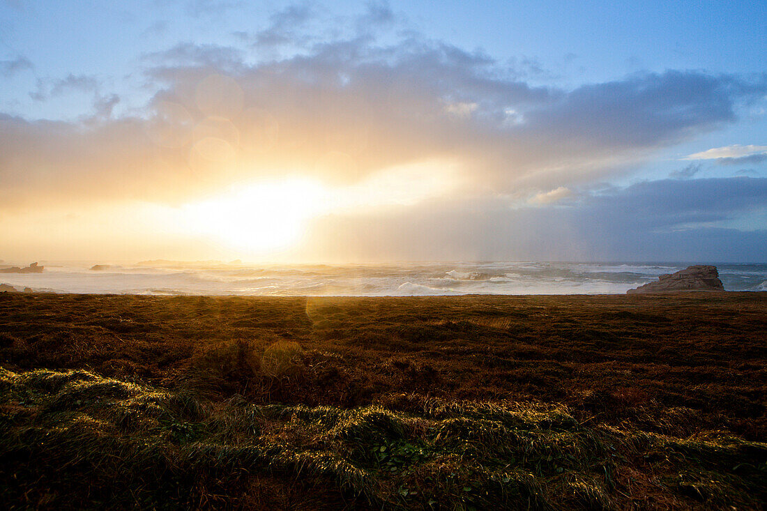 Brittany West Coast battered by Storm Imogen, France.