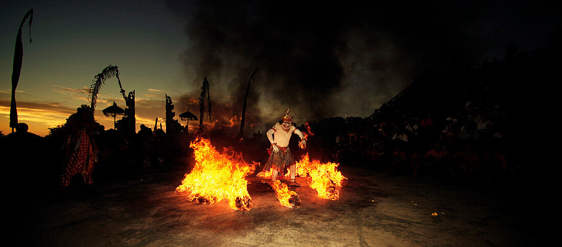 Kecak dance being performed at Uluwatu Bali Indonesia