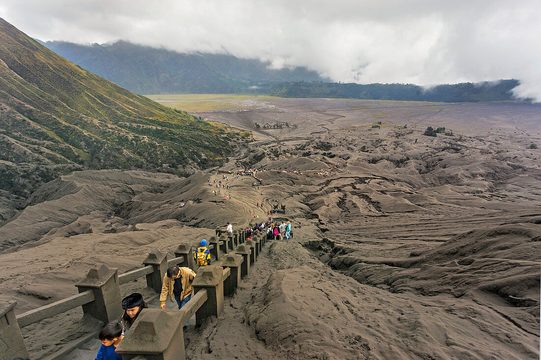 Tourists Travel To Mount Bromo, East Java, Indonesia