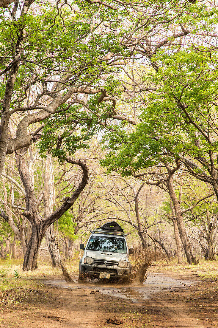 Truck Riding On A Dirt Road In Nicaragua