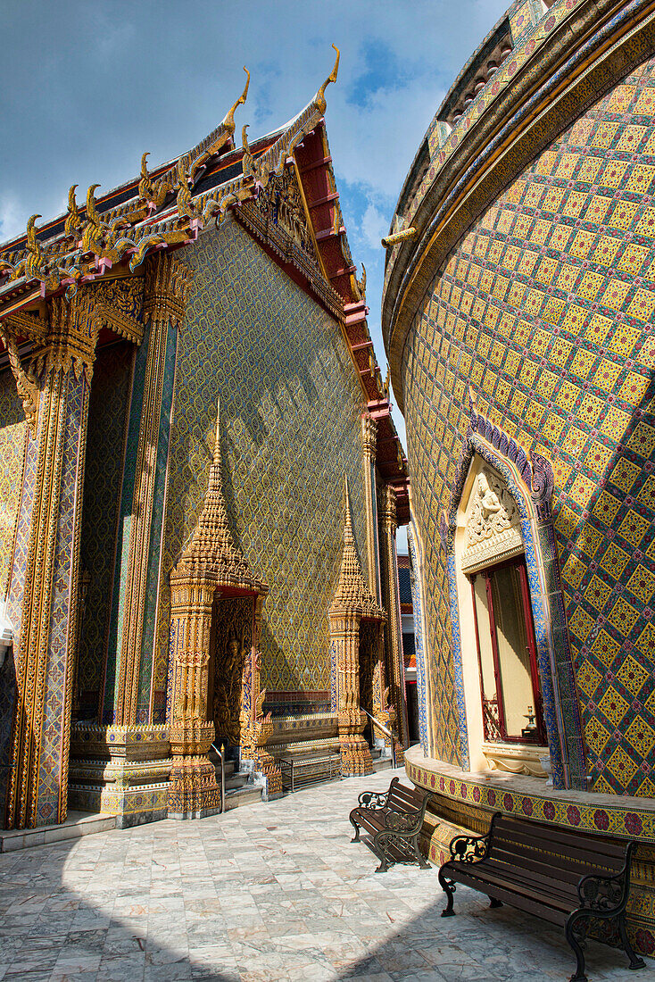 Ornate temple at Wat Ratchabophit, Bangkok, Thailand