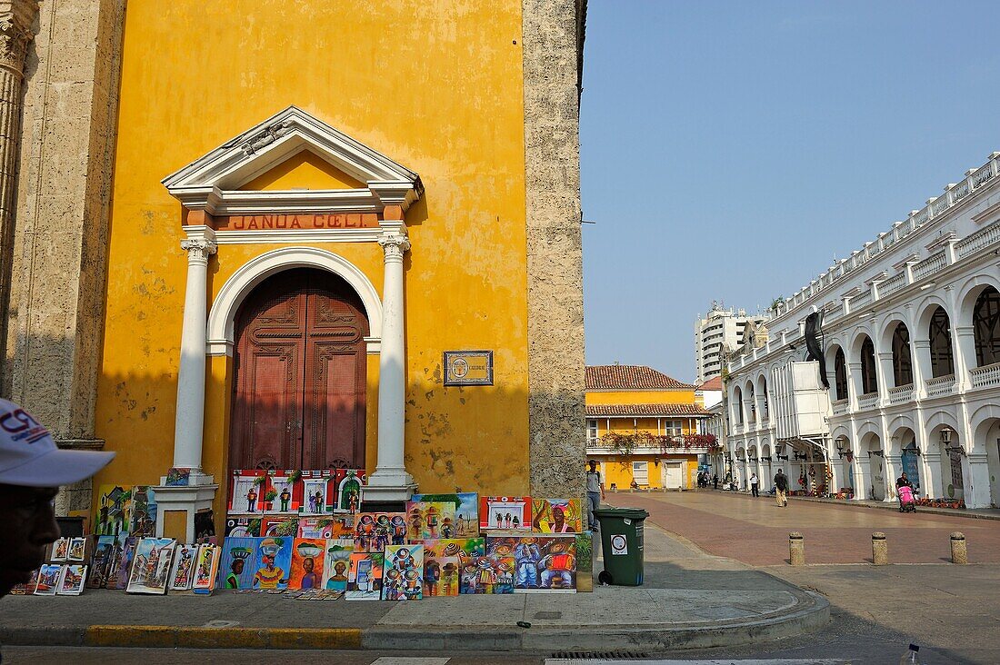 Cartagena Cathedral Basilica of Saint Catherine of Alexandria, downtown colonial walled city, Cartagena, Colombia, South America