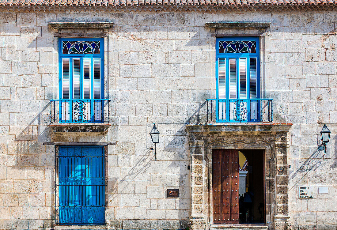 Architectural details in old town of Havana Cuba. The historic center of Havana is UNESCO World Heritage Site since 1982.