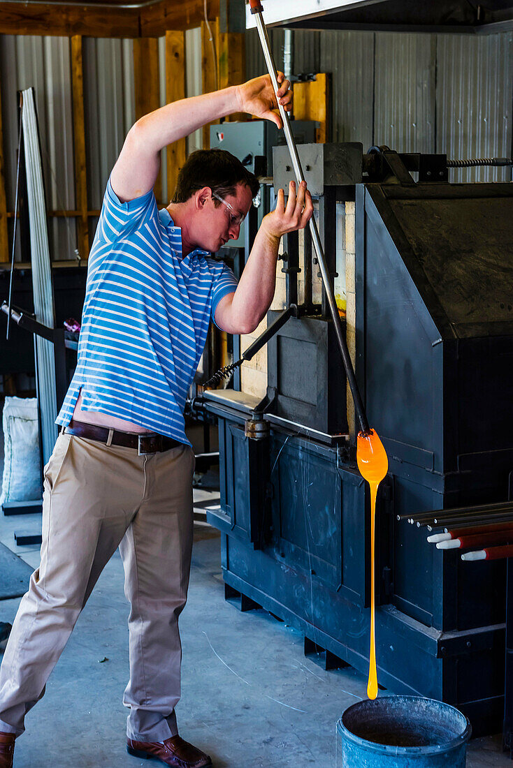 Glassblowing, Garden City Glass at Jewell Gardens, Skagway, Alaska USA