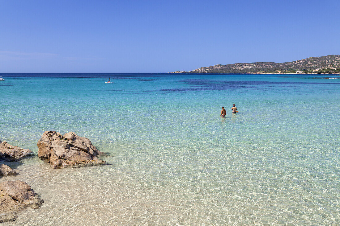 Crystal clear water on the beach in Tizzano, South Corsica, Corsica, Southern France, France, Southern Europe, Europe