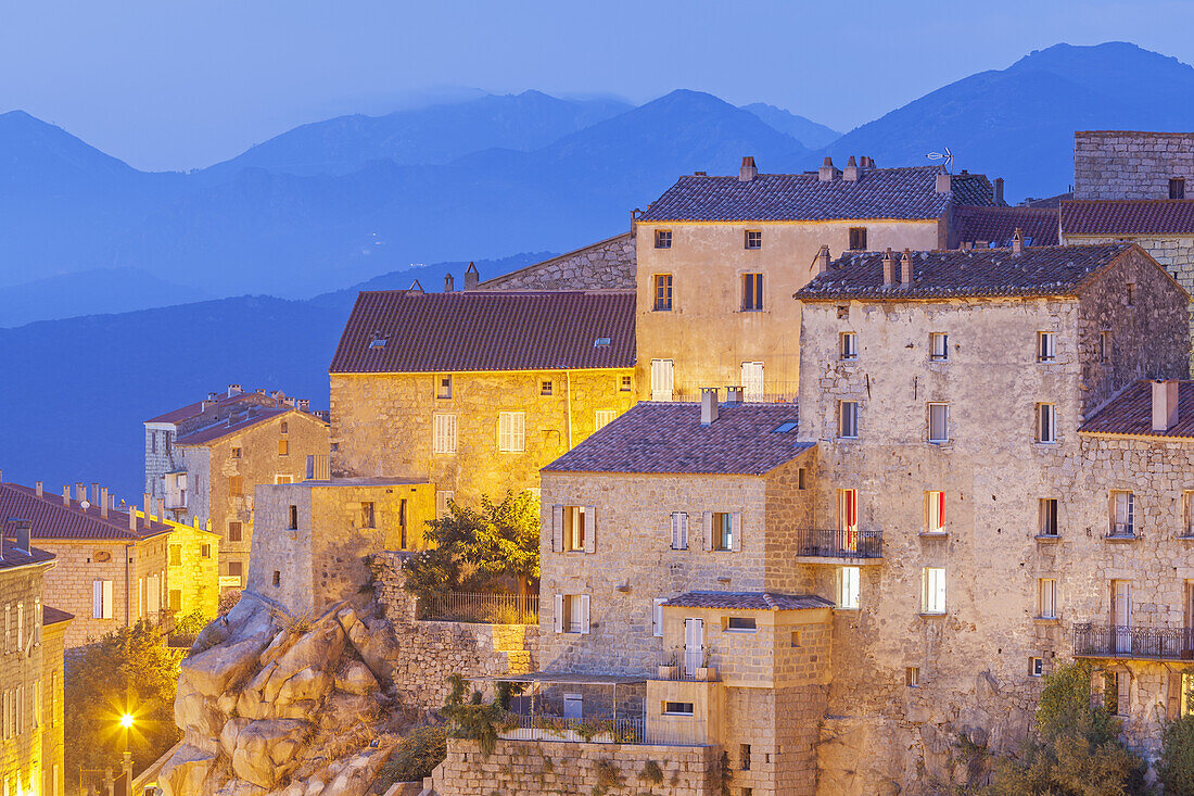 Bergdorf Sartène in Südkorsika, Korsika, Südfrankreich, Frankreich, Südeuropa, Europa
