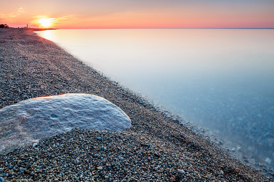 Pebbles and rock on the beach, Bagenkop, Baltic Sea, Langeland, Denmark