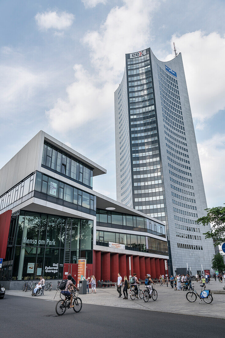 Hochhaus des MDR (Mitteldeutscher Rundfunk), Leipzig, Sachsen, Deutschland